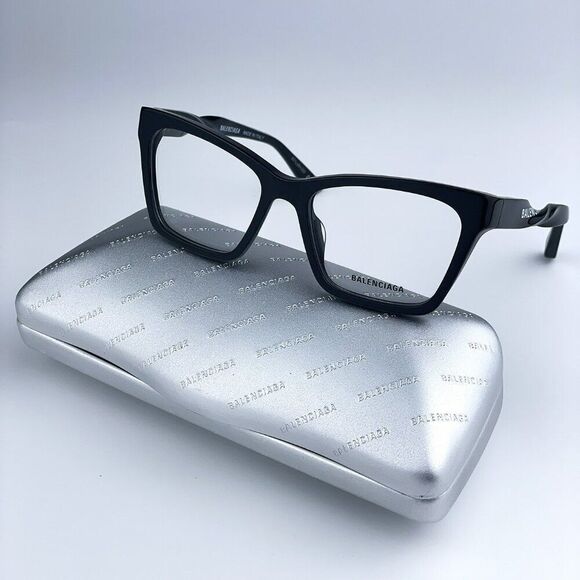 NEW Balenciaga BB0210O 001 Black Logo Cat Eye Women Eyeglasses - Picture 1 of 11